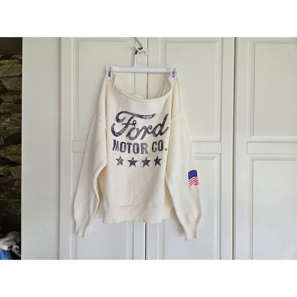 Ford Motor Co. Sweater- Cream - Womens SMALL - NEW